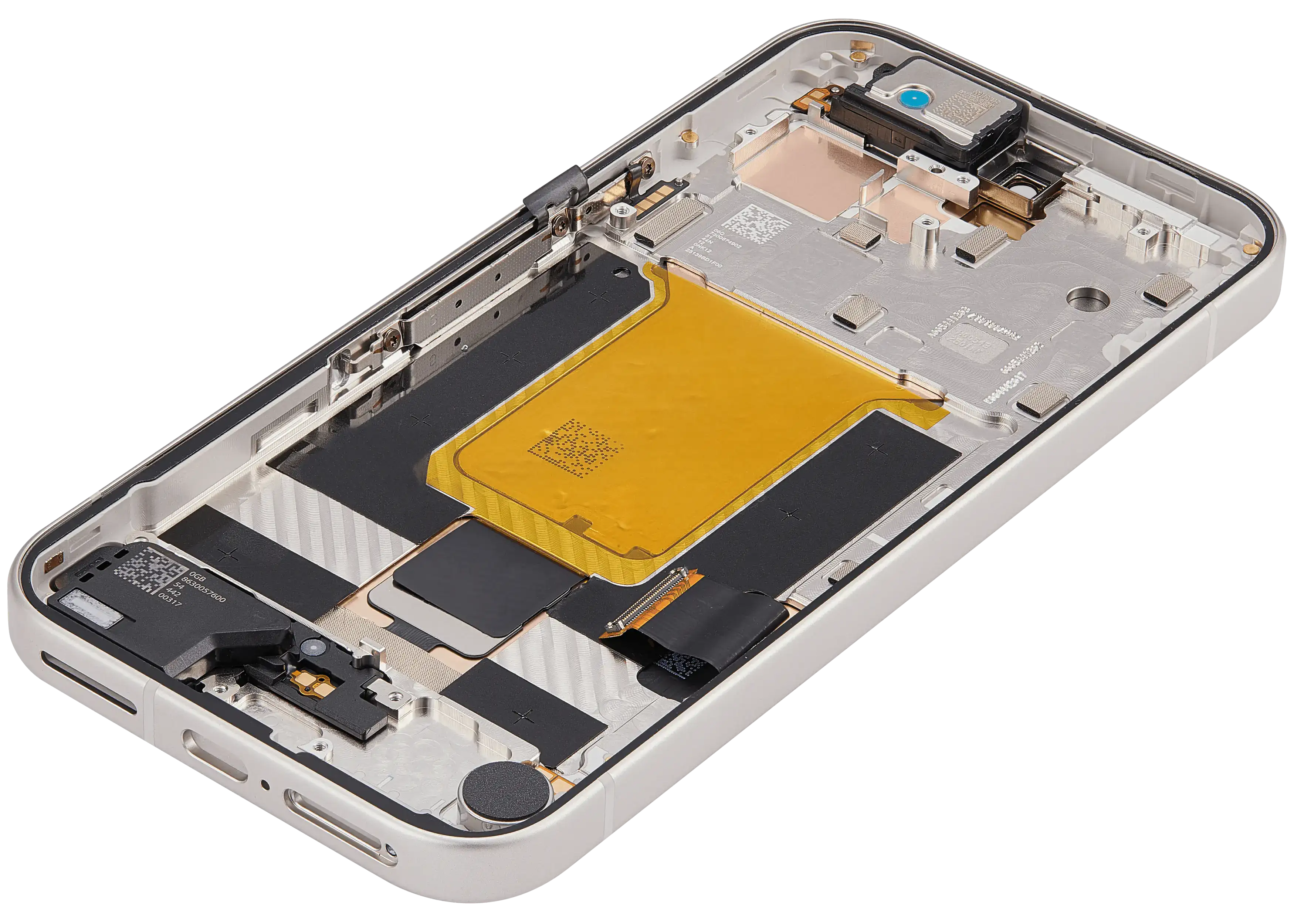 OLED-Display mit Rahmen Compatible (mit Fingerprint Sensor) für Google Pixel 9A (Refurbished) (Porcelain)