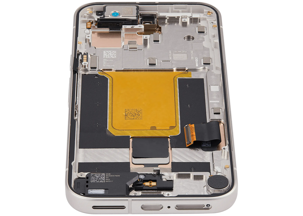 OLED-Display mit Rahmen Compatible (mit Fingerprint Sensor) für Google Pixel 9A (Refurbished) (Porcelain)