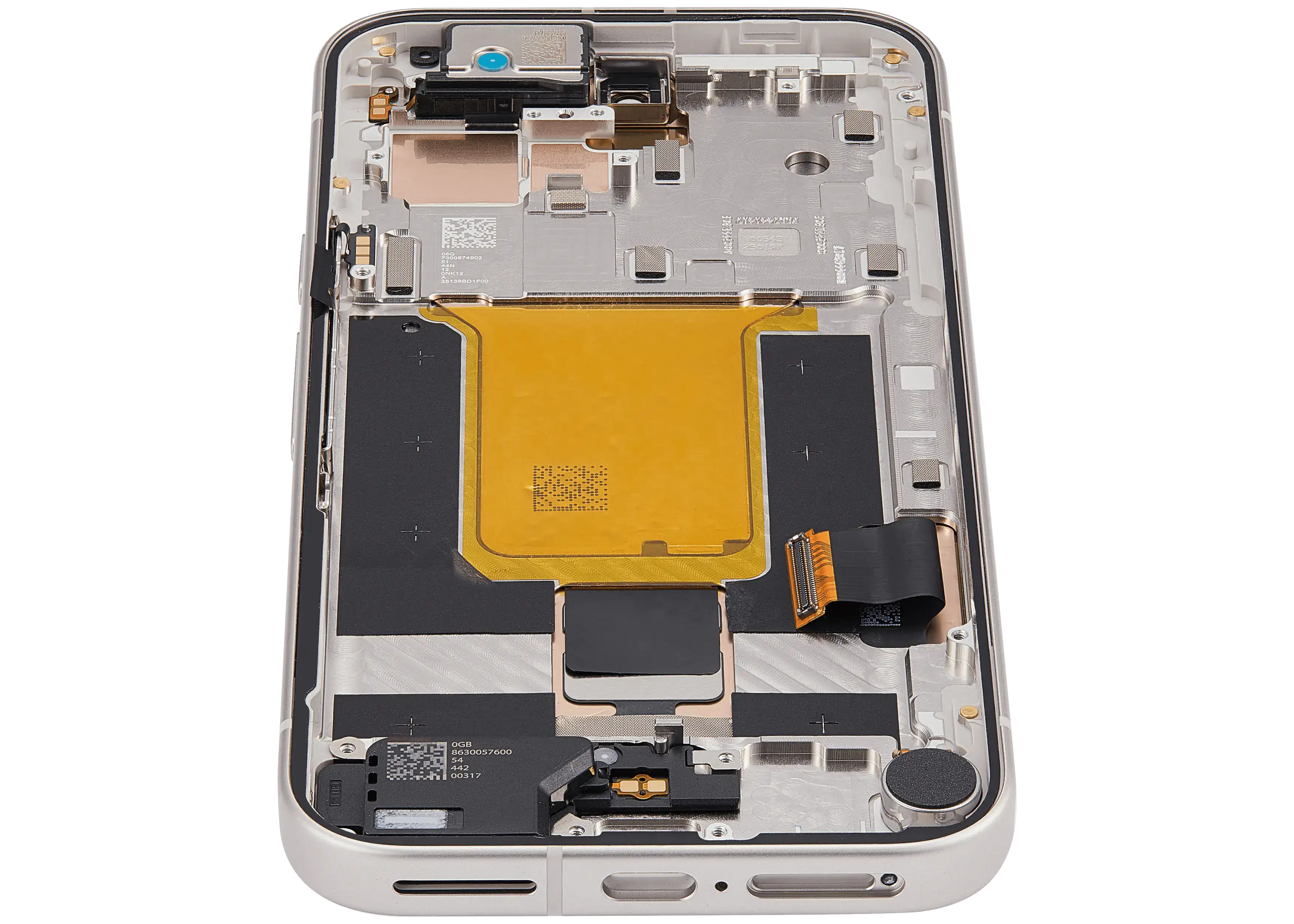 OLED-Display mit Rahmen Compatible (mit Fingerprint Sensor) für Google Pixel 9A (Refurbished) (Porcelain)