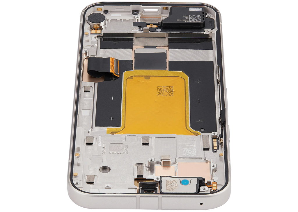 OLED-Display mit Rahmen Compatible (mit Fingerprint Sensor) für Google Pixel 9A (Refurbished) (Porcelain)