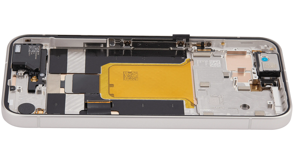 OLED-Display mit Rahmen Compatible (mit Fingerprint Sensor) für Google Pixel 9A (Refurbished) (Porcelain)