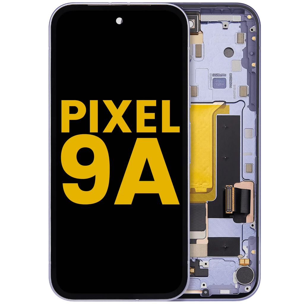 OLED-Display mit Rahmen Compatible (mit Fingerprint Sensor) für Google Pixel 9A (Refurbished) (Iris)