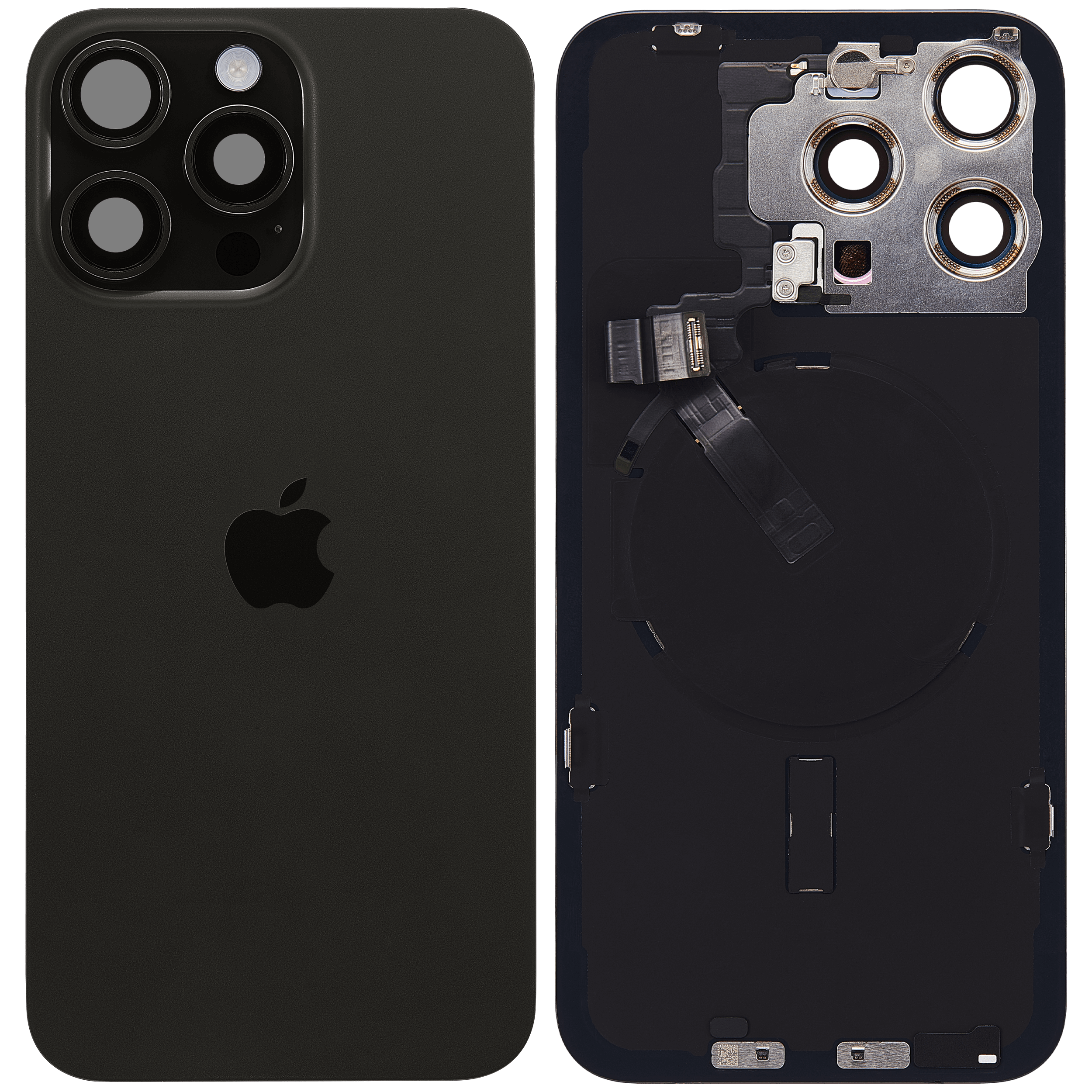 Backcover iPhone 15 Pro Max MagSafe NFC Blitz-Flexkabel OEM Schwarz Titanium
