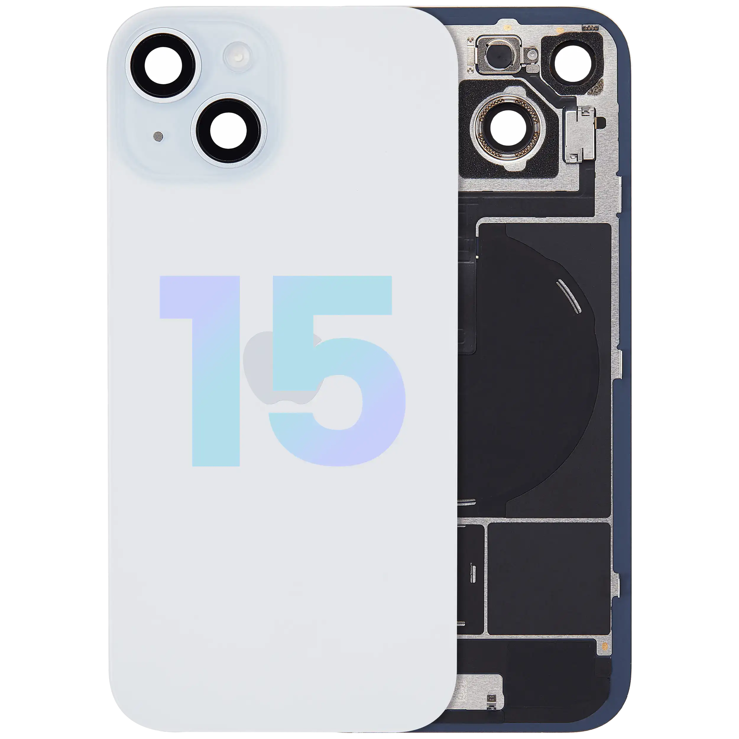 Backcover mit MagSafe Magnet & NFC & Blitz-Flexkabel für iPhone 15 (Service Pack) (Blau)