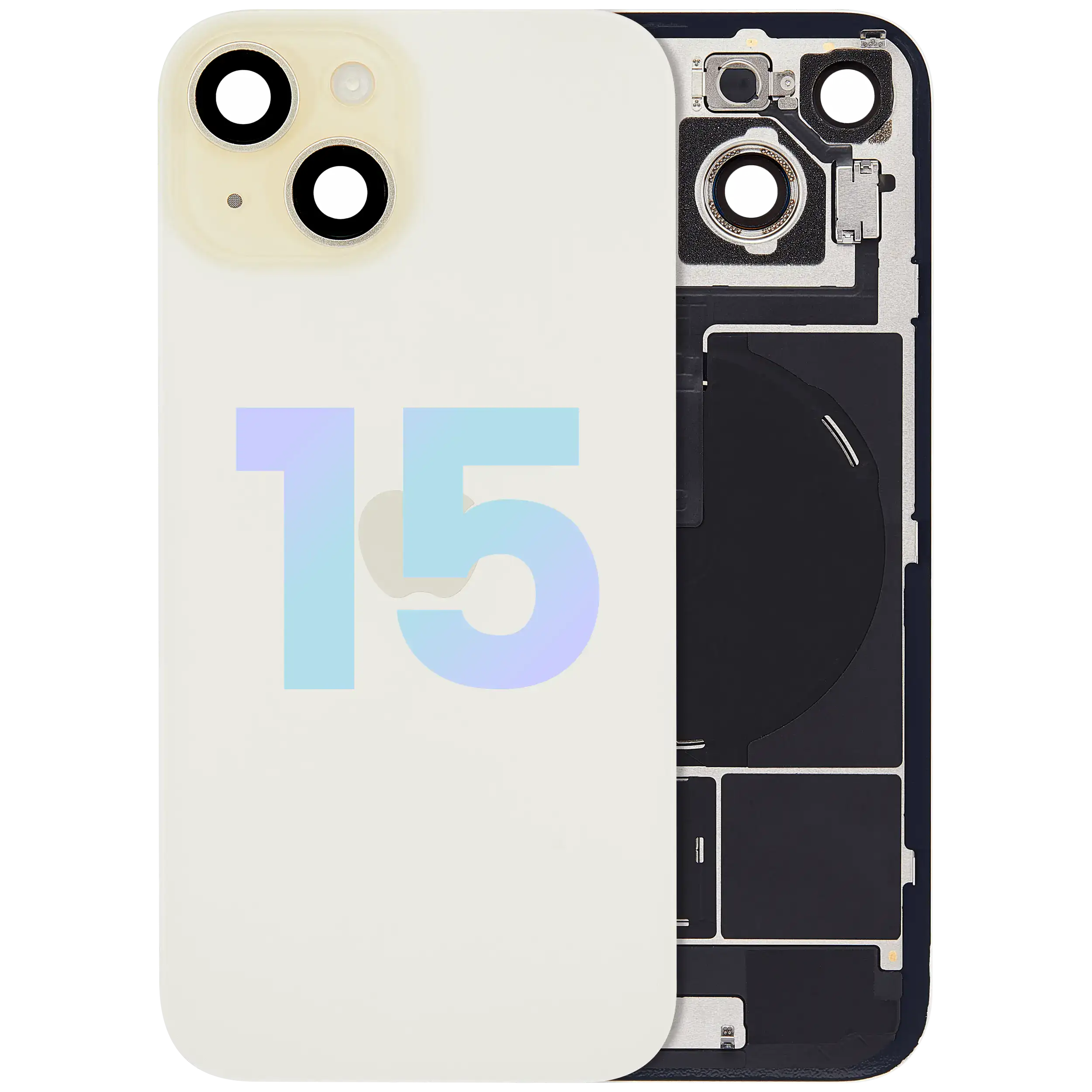 Backcover mit MagSafe Magnet & NFC & Blitz-Flexkabel für iPhone 15 (Service Pack) (Gelb)