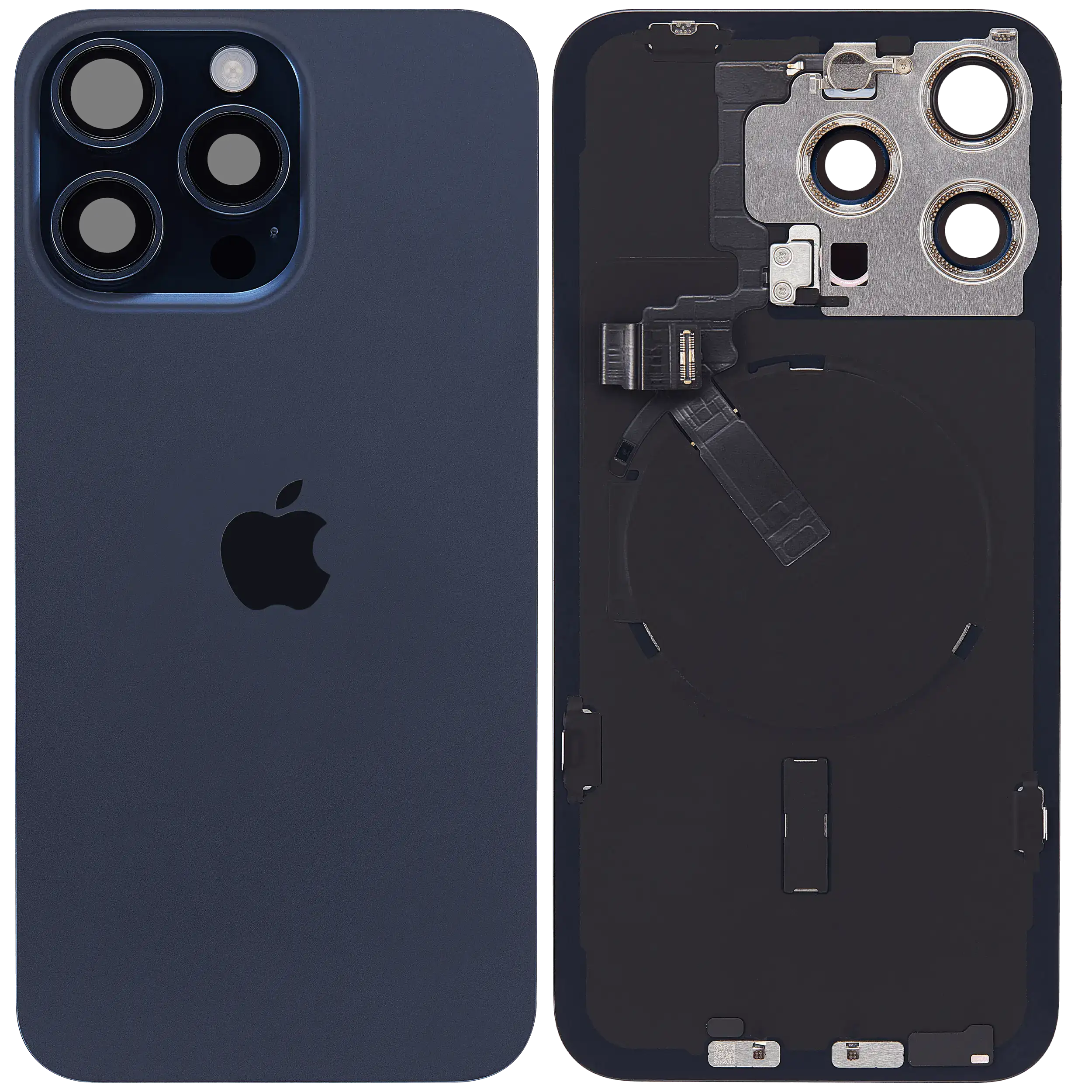 Backcover iPhone 15 Pro Max Svc Pack Blau Titan mit MagSafe, NFC, Blitz-Flexkabe