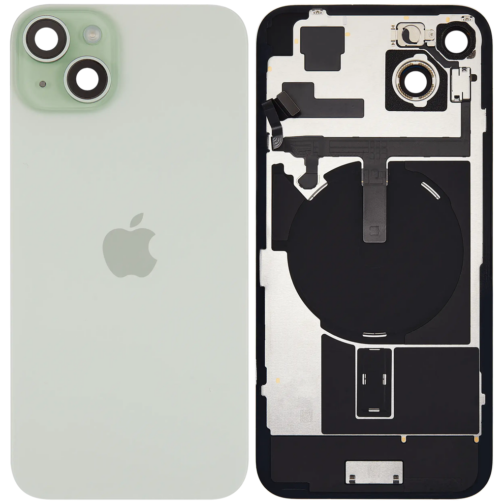 Backcover mit MagSafe-Magnet, NFC und Blitz-Flexkabel für iPhone 15 Plus (Original OEM) Grün