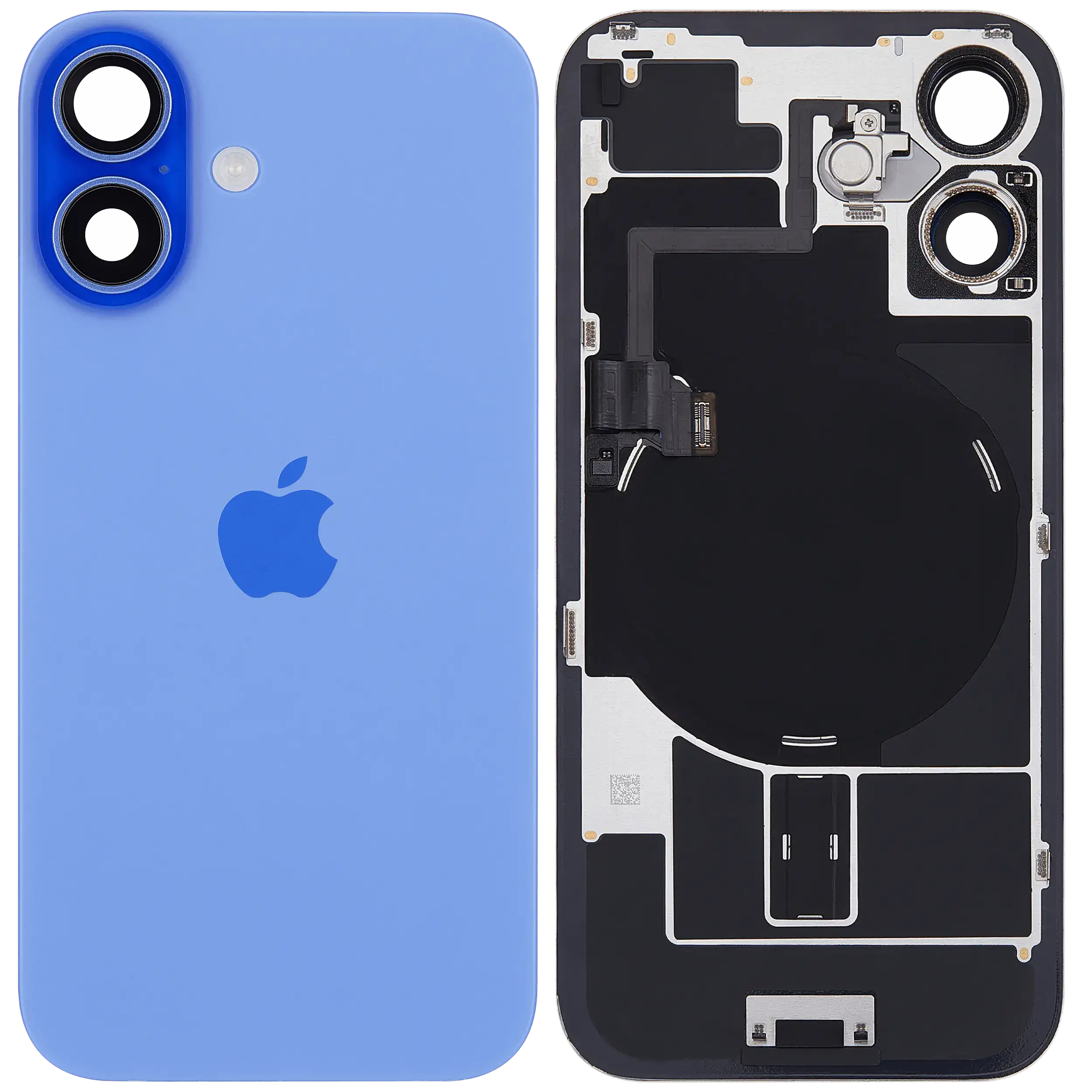 Back Cover with MagSafe Magnet, NFC, and Flash Flex Cable for iPhone 16 (Used OEM Pull, Quality A) (Ultramarine)