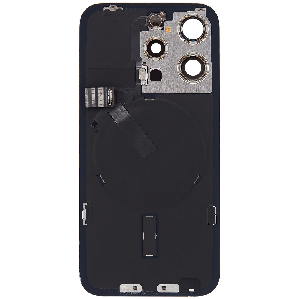 Backcover mit MagSafe Magnet & NFC & Blitz-Flexkabel für iPhone 15 Pro (Service Pack) (Weiß Titanium)