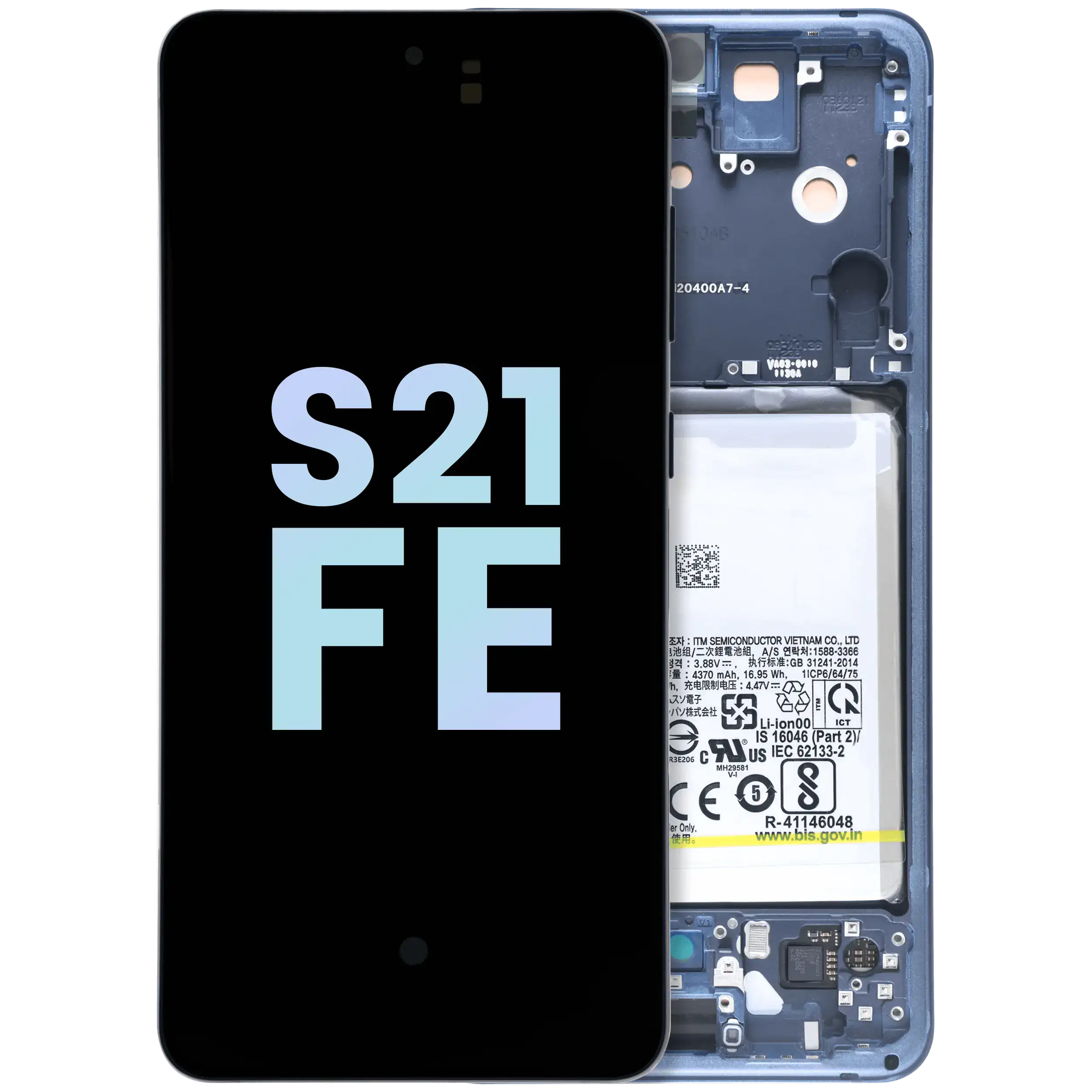 OLED-Display mit Rahmen Samsung Galaxy S21 FE 5G Service Pack Blau