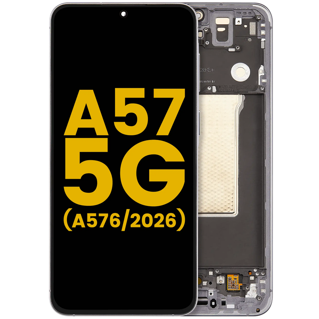 OLED-Display mit Rahmen für Samsung Galaxy A57 5G (A576 / 2026) (Refurbished) (Grau)