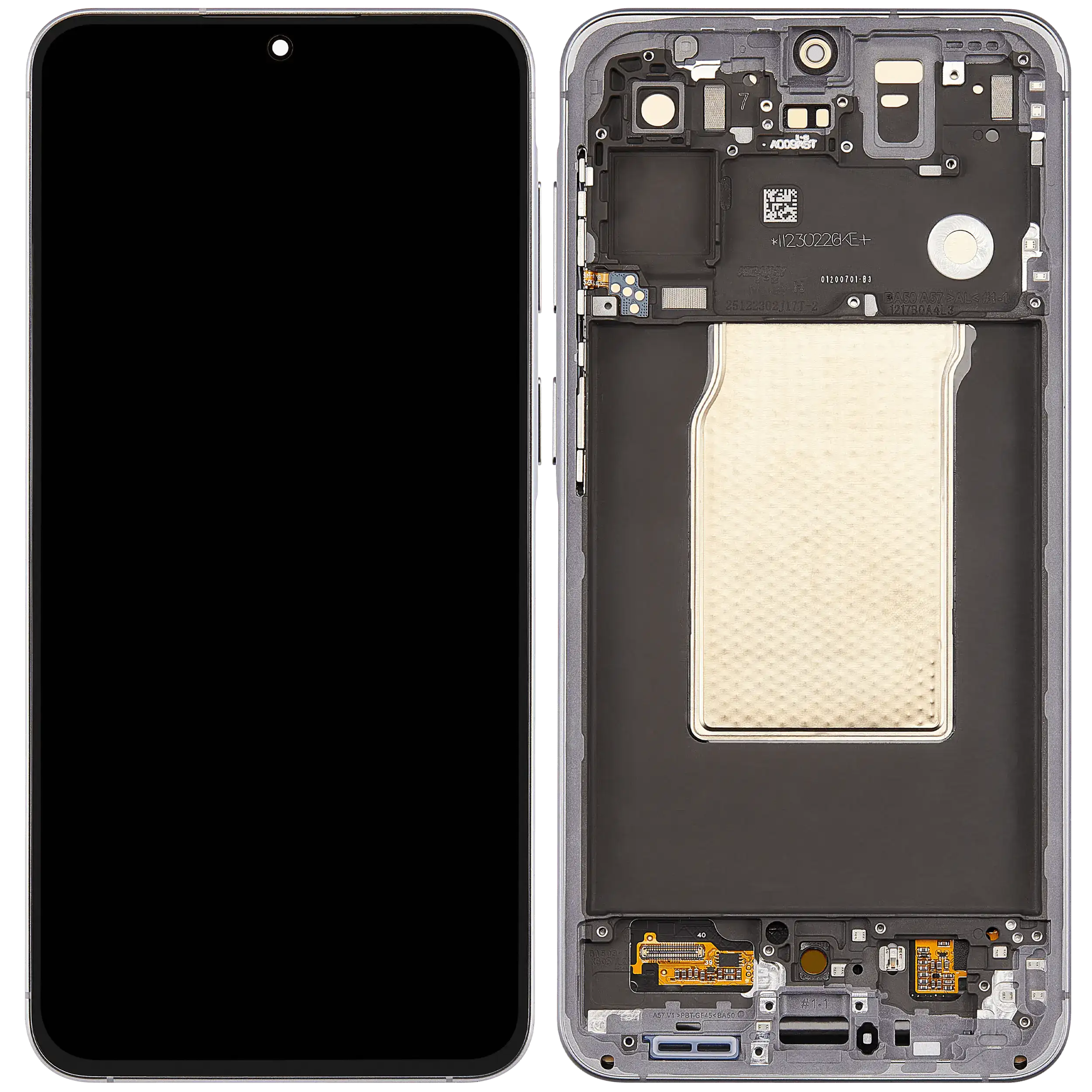 OLED-Display mit Rahmen für Samsung Galaxy A57 5G (A576 / 2026) (Refurbished) (Grau)