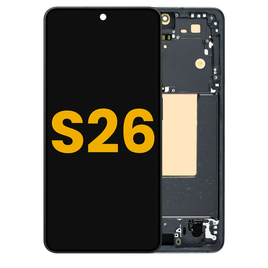 OLED-Display mit Rahmen für Samsung Galaxy S26 5G (US & International) (Refurbished) (Schwarz)