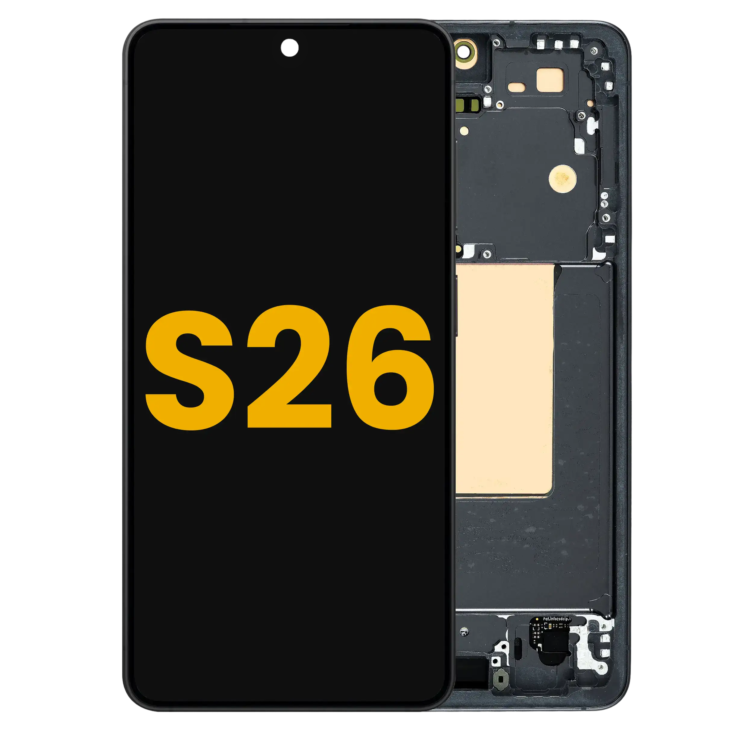 OLED-Display mit Rahmen für Samsung Galaxy S26 5G (US & International) (Refurbished) (Schwarz)