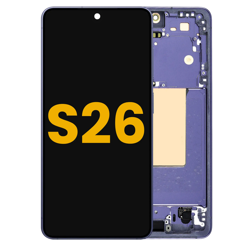 OLED-Display mit Rahmen für Samsung Galaxy S26 5G (US & International) (Refurbished) (Cobalt Violet)