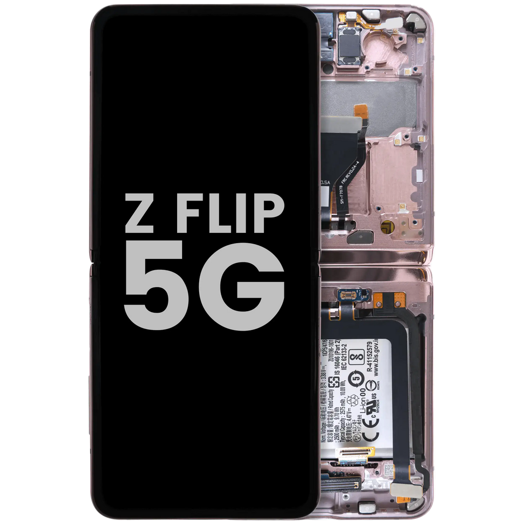 Inner OLED-Display für Samsung Galaxy Z Flip 5G (US & International) (gebrauchter OEM-Ausbau, Qualität B) (Mystic Bronze)