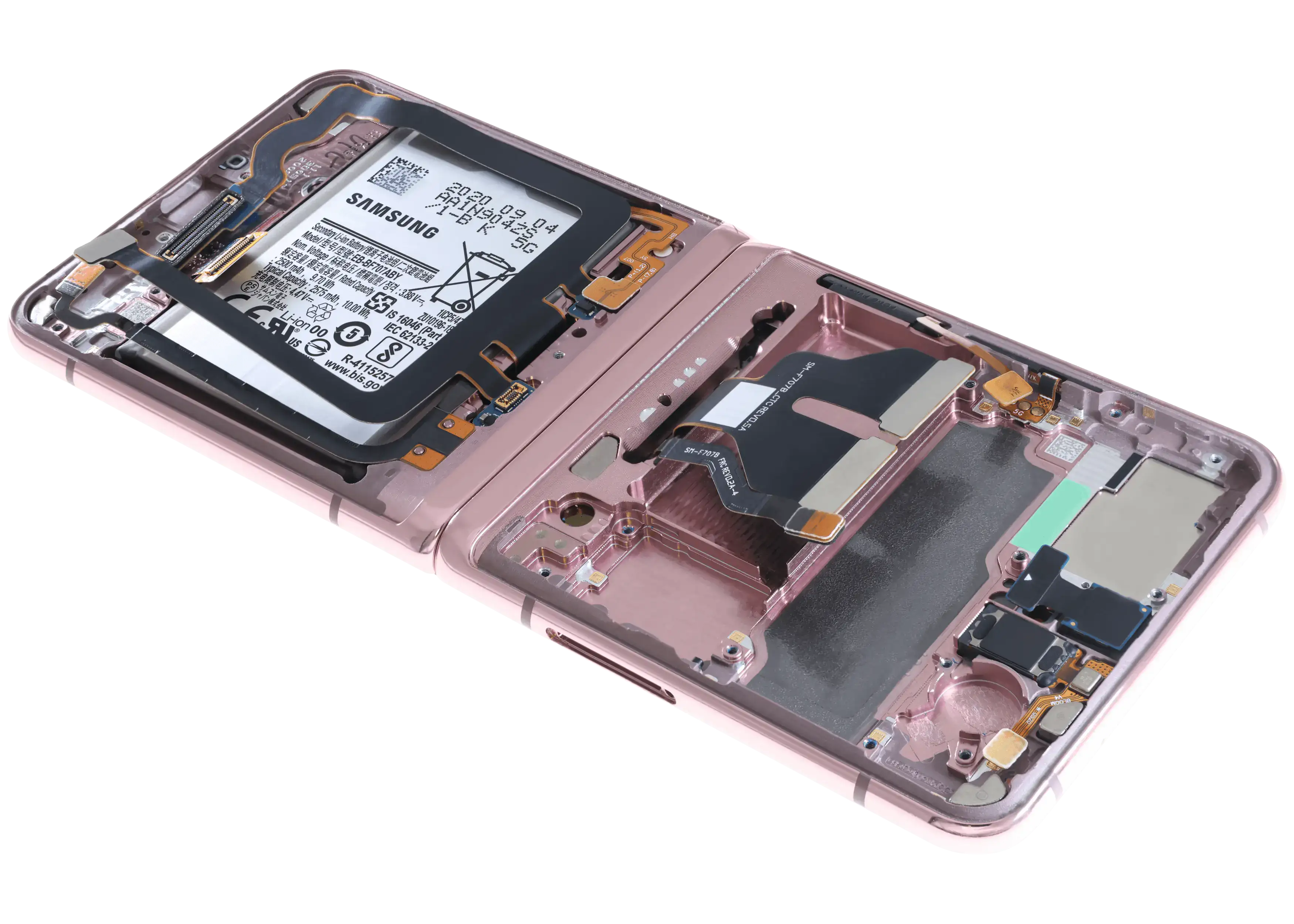 Inner OLED-Display für Samsung Galaxy Z Flip 5G (US & International) (gebrauchter OEM-Ausbau, Qualität B) (Mystic Bronze)