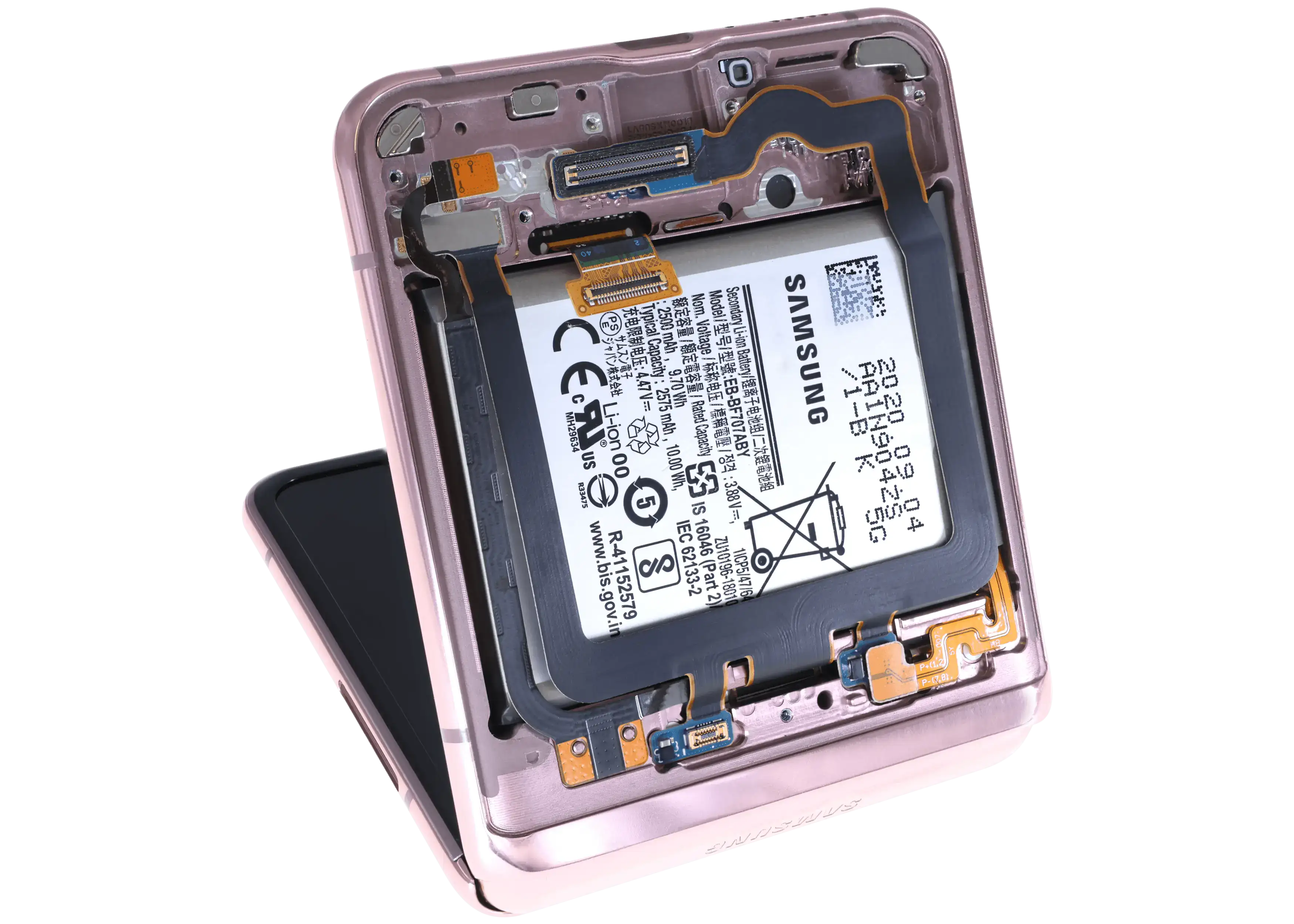 Inner OLED-Display für Samsung Galaxy Z Flip 5G (US & International) (gebrauchter OEM-Ausbau, Qualität B) (Mystic Bronze)