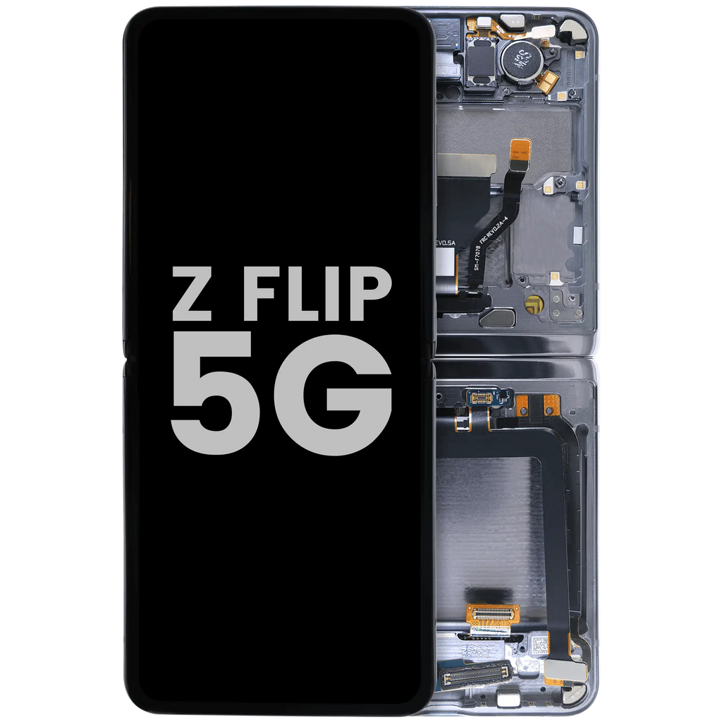 Inner OLED-Display für Samsung Galaxy Z Flip 5G (US & International) (gebrauchter OEM-Ausbau, Qualität B) (Mystic Black)