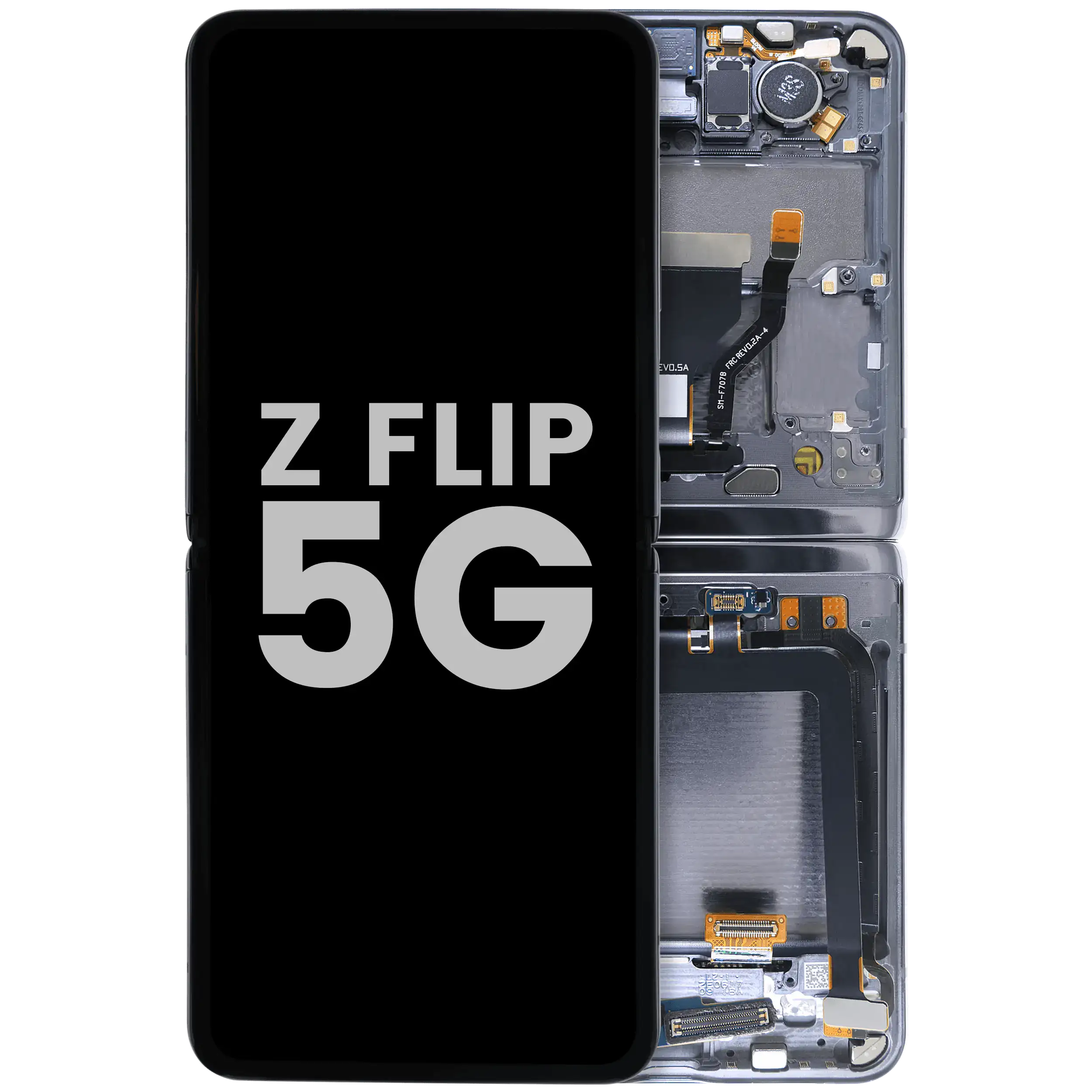 Inner OLED-Display für Samsung Galaxy Z Flip 5G (US & International) (gebrauchter OEM-Ausbau, Qualität B) (Mystic Black)