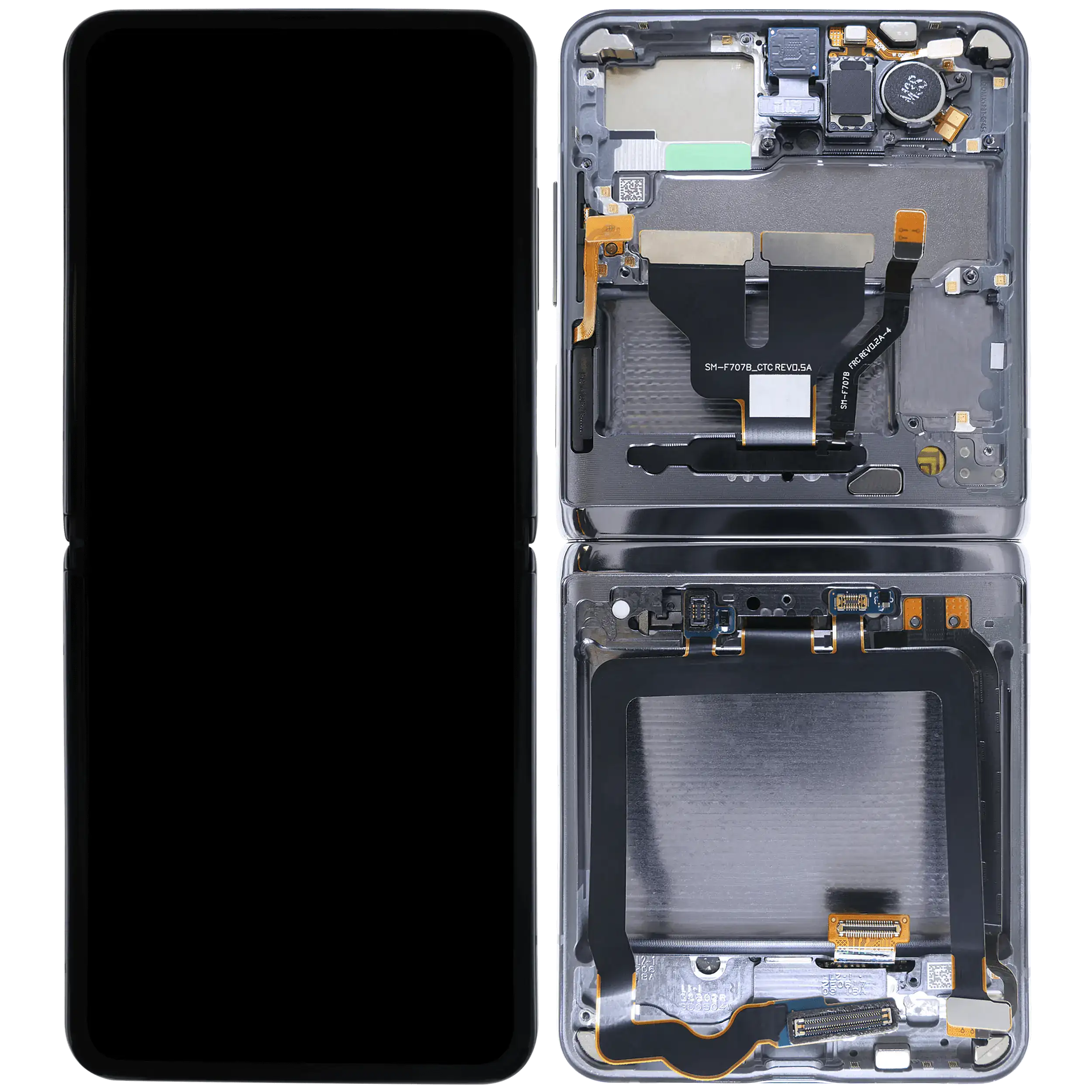 Inner OLED-Display für Samsung Galaxy Z Flip 5G (US & International) (gebrauchter OEM-Ausbau, Qualität B) (Mystic Black)