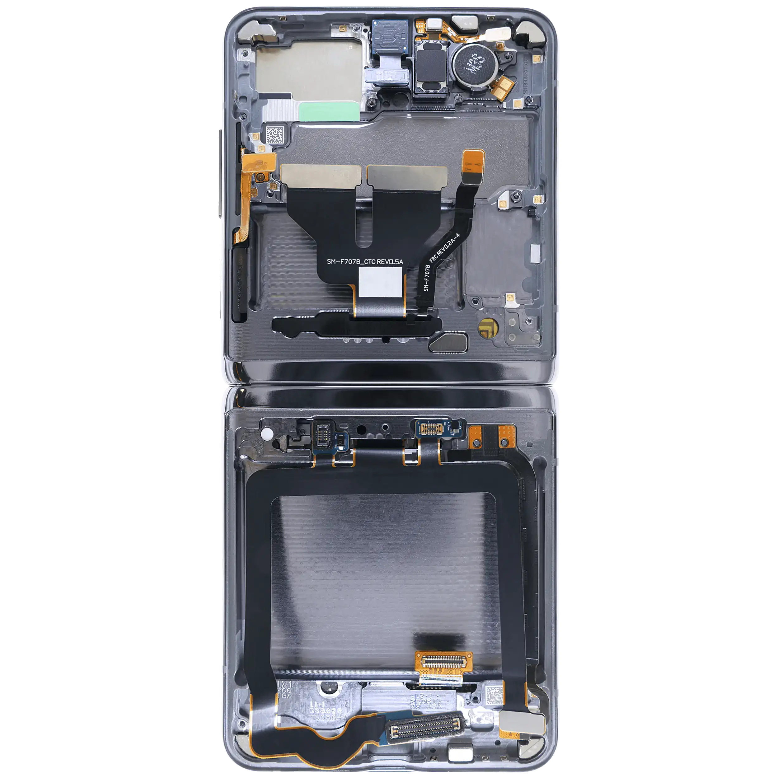 Inner OLED-Display für Samsung Galaxy Z Flip 5G (US & International) (gebrauchter OEM-Ausbau, Qualität B) (Mystic Black)