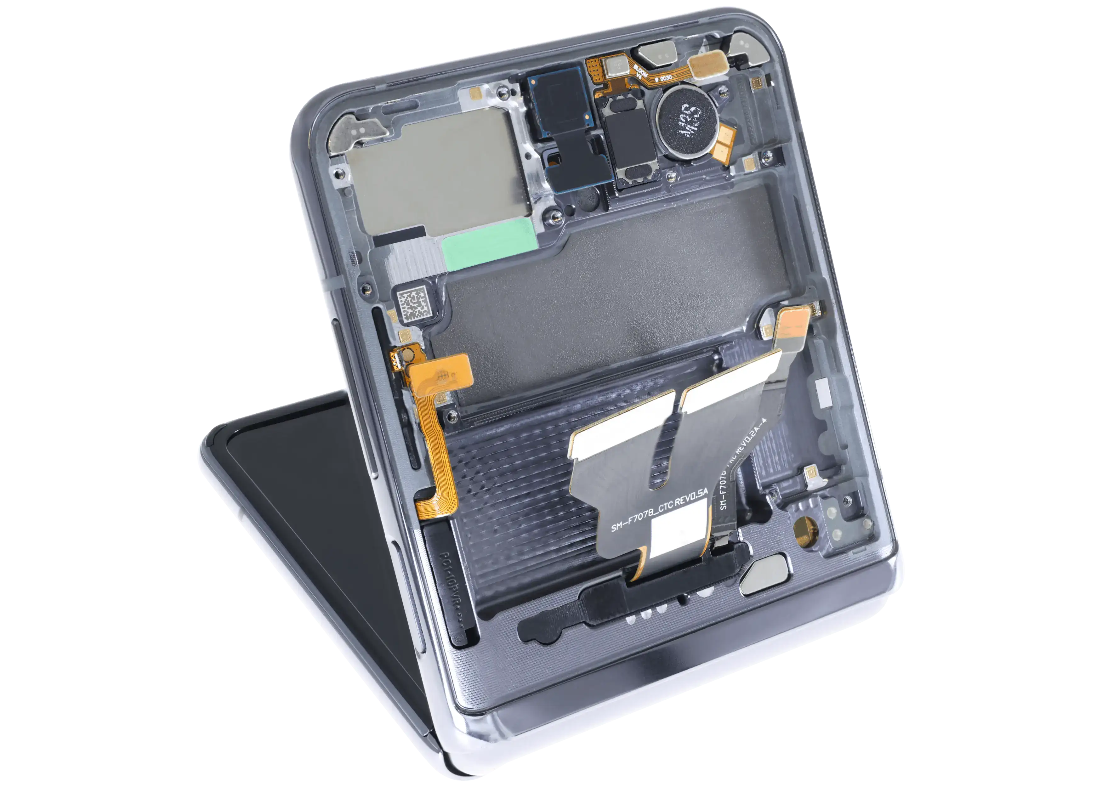 Inner OLED-Display für Samsung Galaxy Z Flip 5G (US & International) (gebrauchter OEM-Ausbau, Qualität B) (Mystic Black)