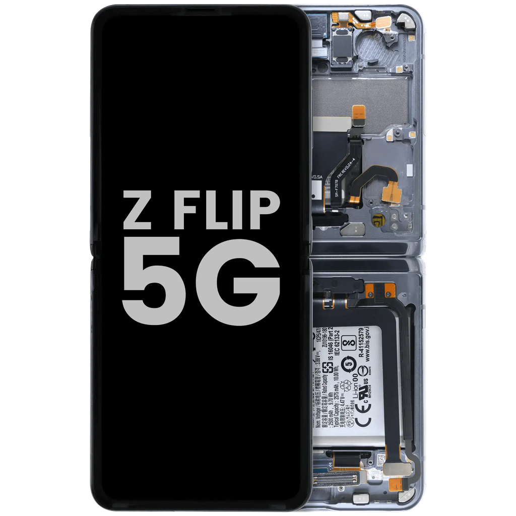 Inner OLED-Display für Samsung Galaxy Z Flip 5G (US & International) (gebrauchter OEM-Ausbau, Qualität A) (Mystic Black)