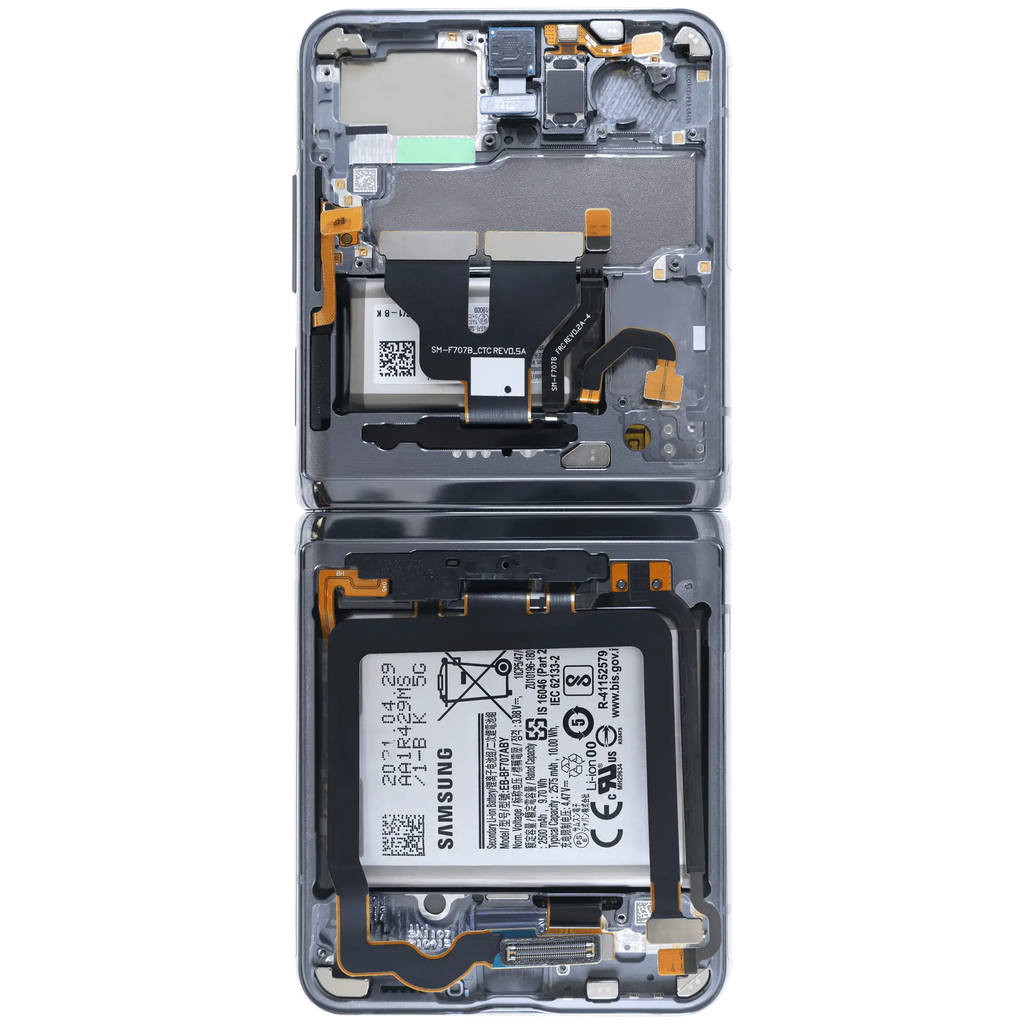 Inner OLED-Display für Samsung Galaxy Z Flip 5G (US & International) (gebrauchter OEM-Ausbau, Qualität A) (Mystic Black)