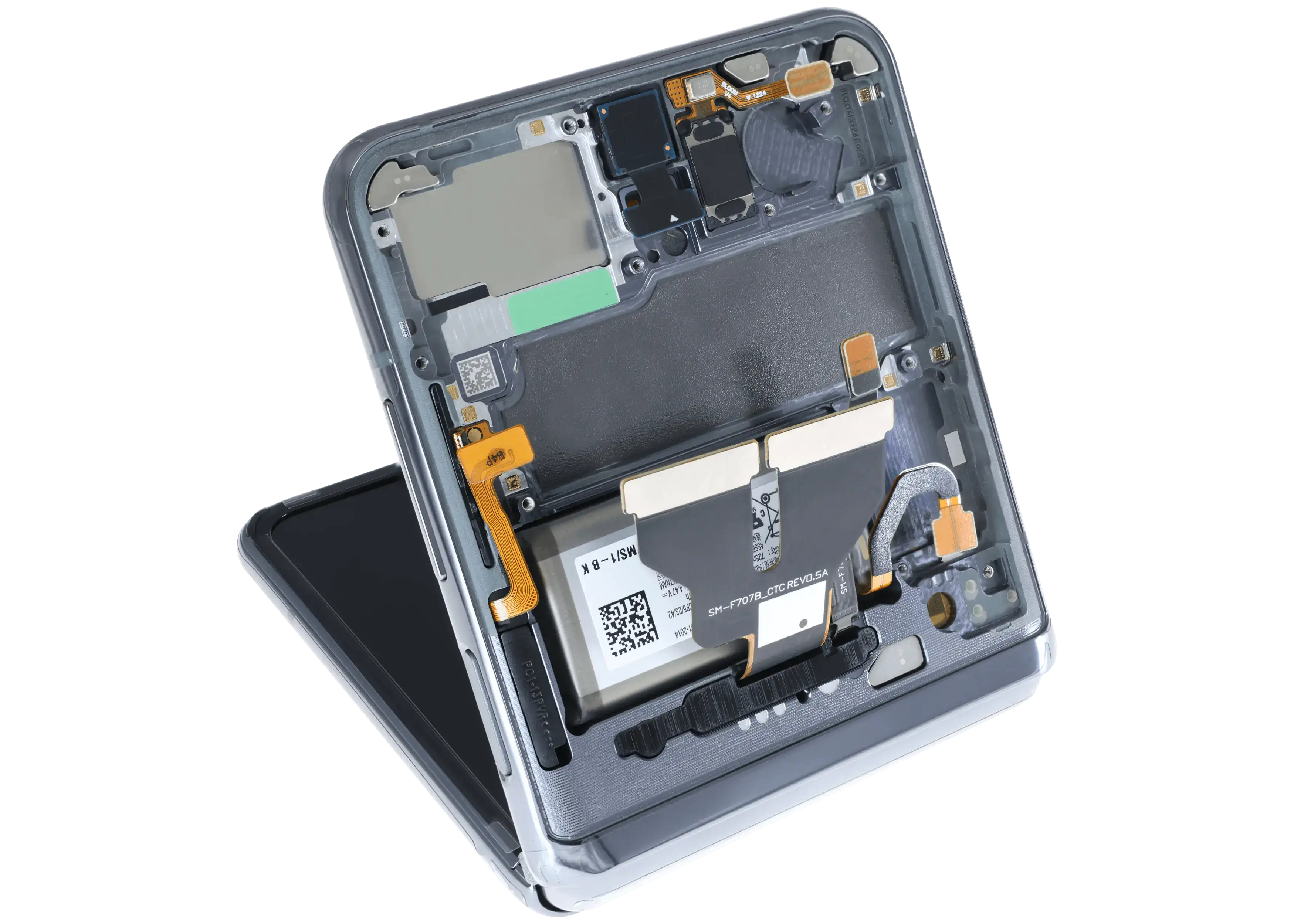 Inner OLED-Display für Samsung Galaxy Z Flip 5G (US & International) (gebrauchter OEM-Ausbau, Qualität A) (Mystic Black)