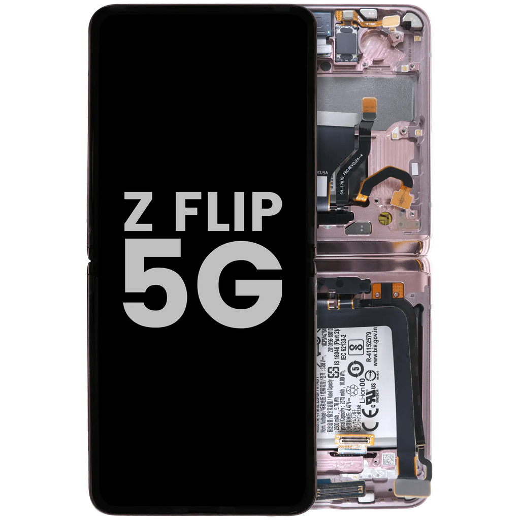 Inner OLED-Display für Samsung Galaxy Z Flip 5G (US & International) (gebrauchter OEM-Ausbau, Qualität A) (Mystic Bronze)