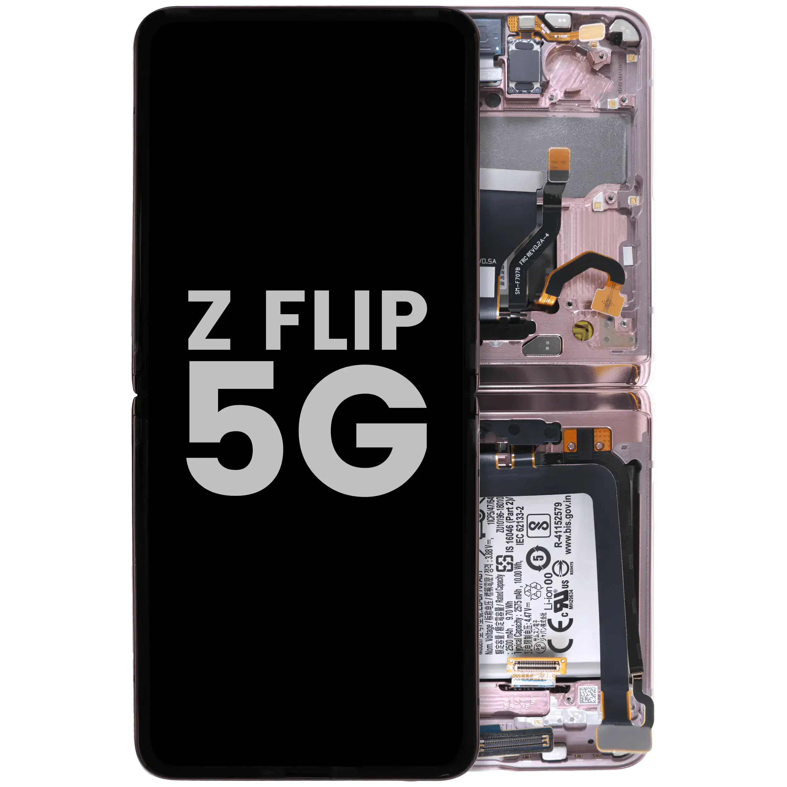Inner OLED-Display für Samsung Galaxy Z Flip 5G (US & International) (gebrauchter OEM-Ausbau, Qualität A) (Mystic Bronze)