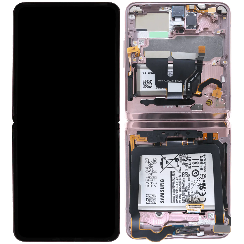Inner OLED-Display für Samsung Galaxy Z Flip 5G (US & International) (gebrauchter OEM-Ausbau, Qualität A) (Mystic Bronze)