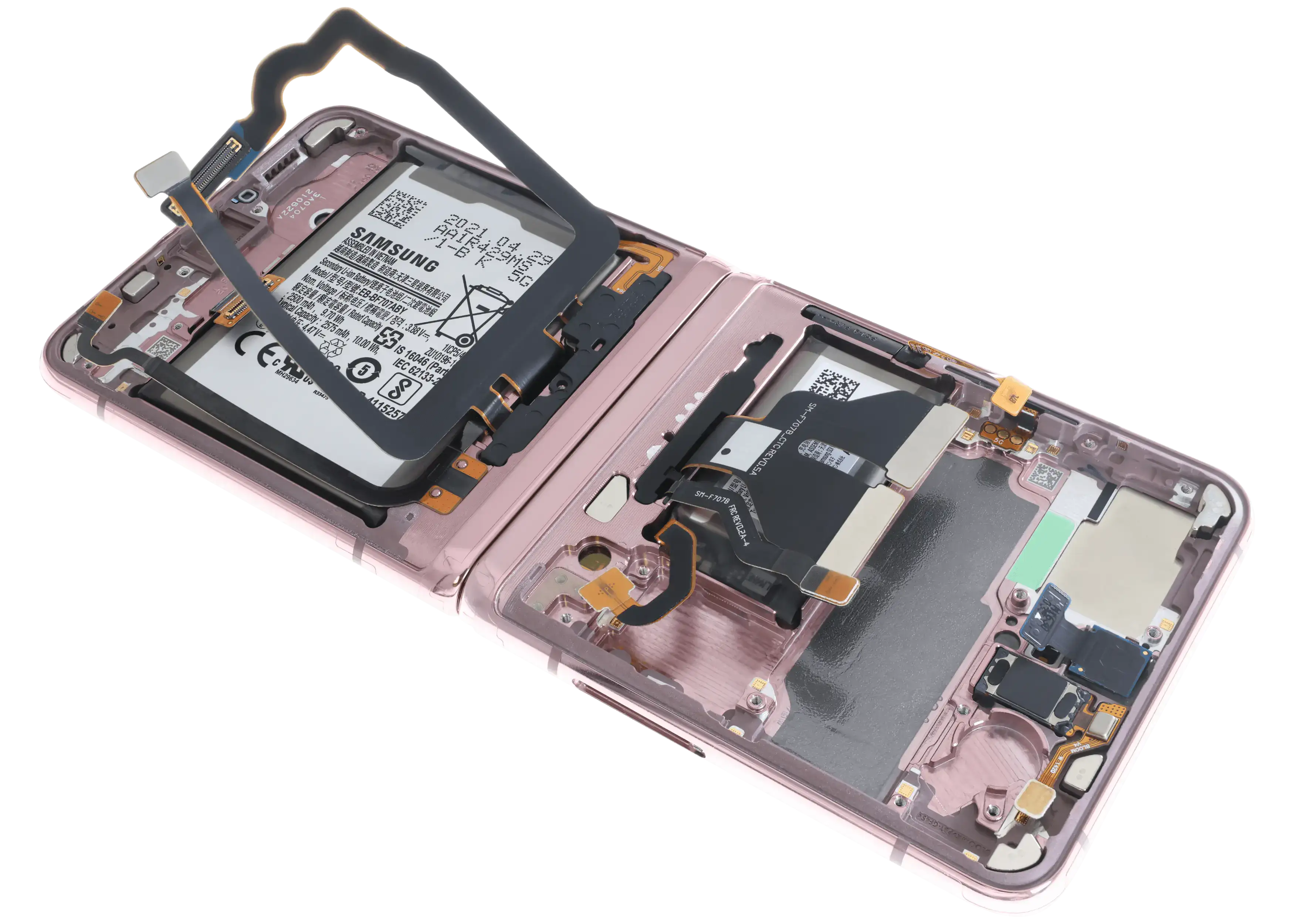 Inner OLED-Display für Samsung Galaxy Z Flip 5G (US & International) (gebrauchter OEM-Ausbau, Qualität A) (Mystic Bronze)