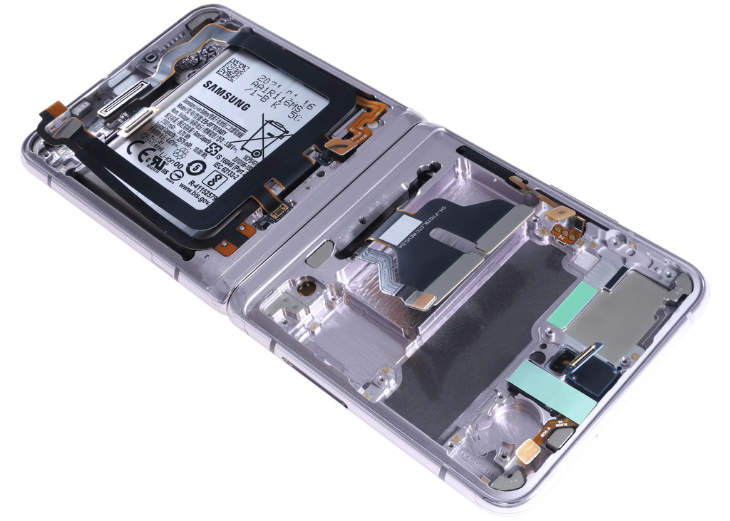 Inner OLED-Display für Samsung Galaxy Z Flip 5G (US & International) (gebrauchter OEM-Ausbau, Qualität A) (Mirror Purple)