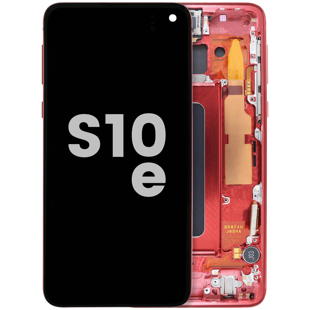 OLED-Display mit Rahmen für Samsung Galaxy S10E (Blemish: Qualität B) (Cardinal Red)
