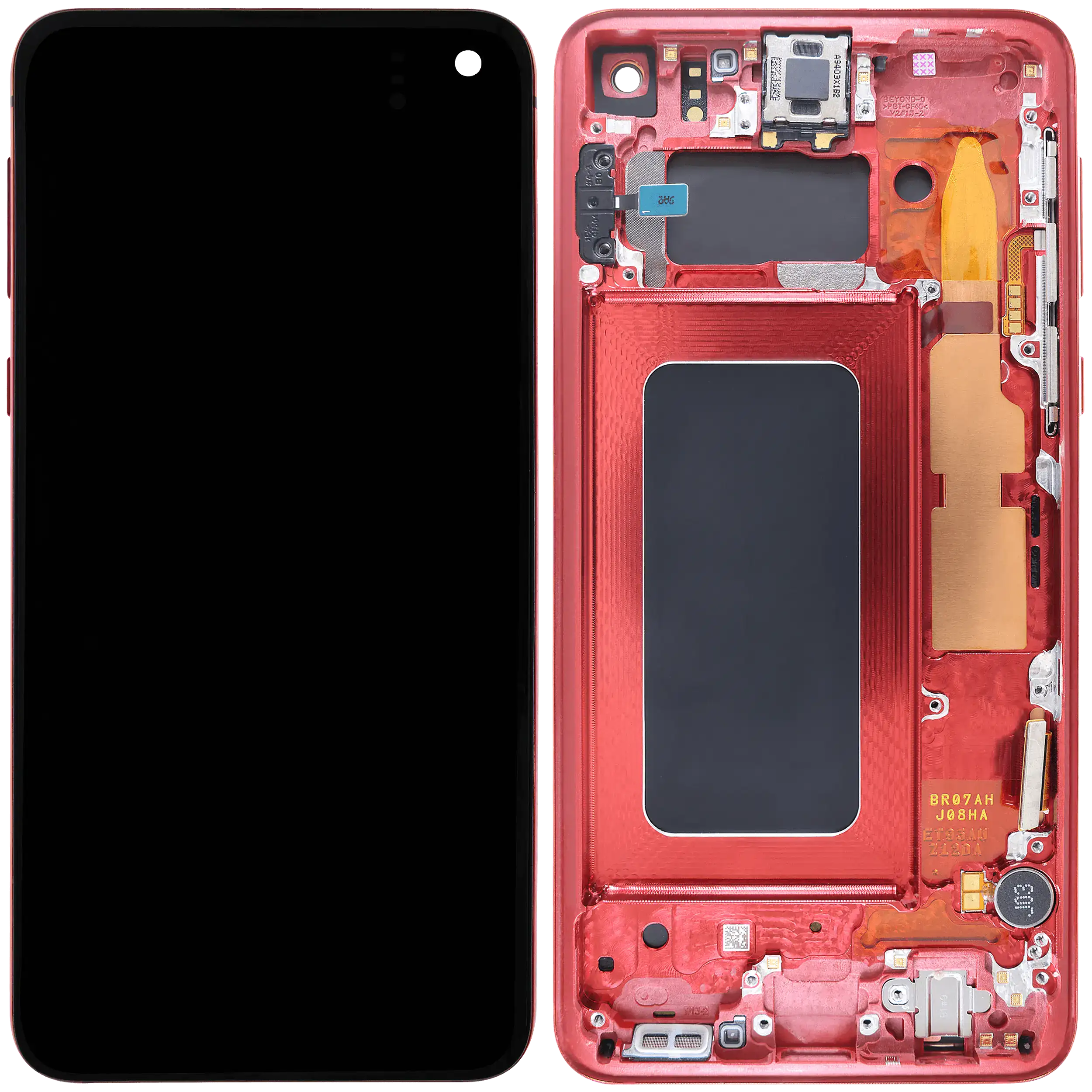 OLED-Display mit Rahmen für Samsung Galaxy S10E (Blemish: Qualität B) (Cardinal Red)