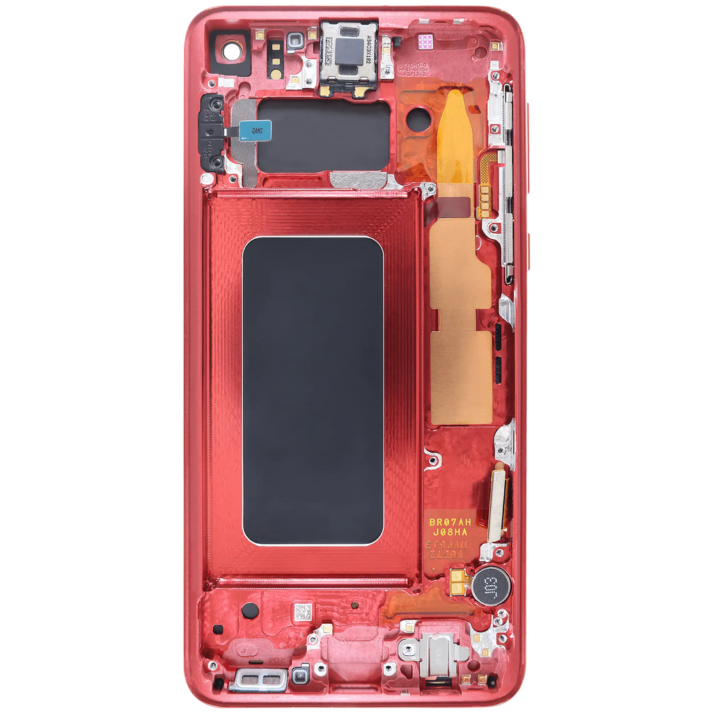 OLED-Display mit Rahmen für Samsung Galaxy S10E (Blemish: Qualität B) (Cardinal Red)