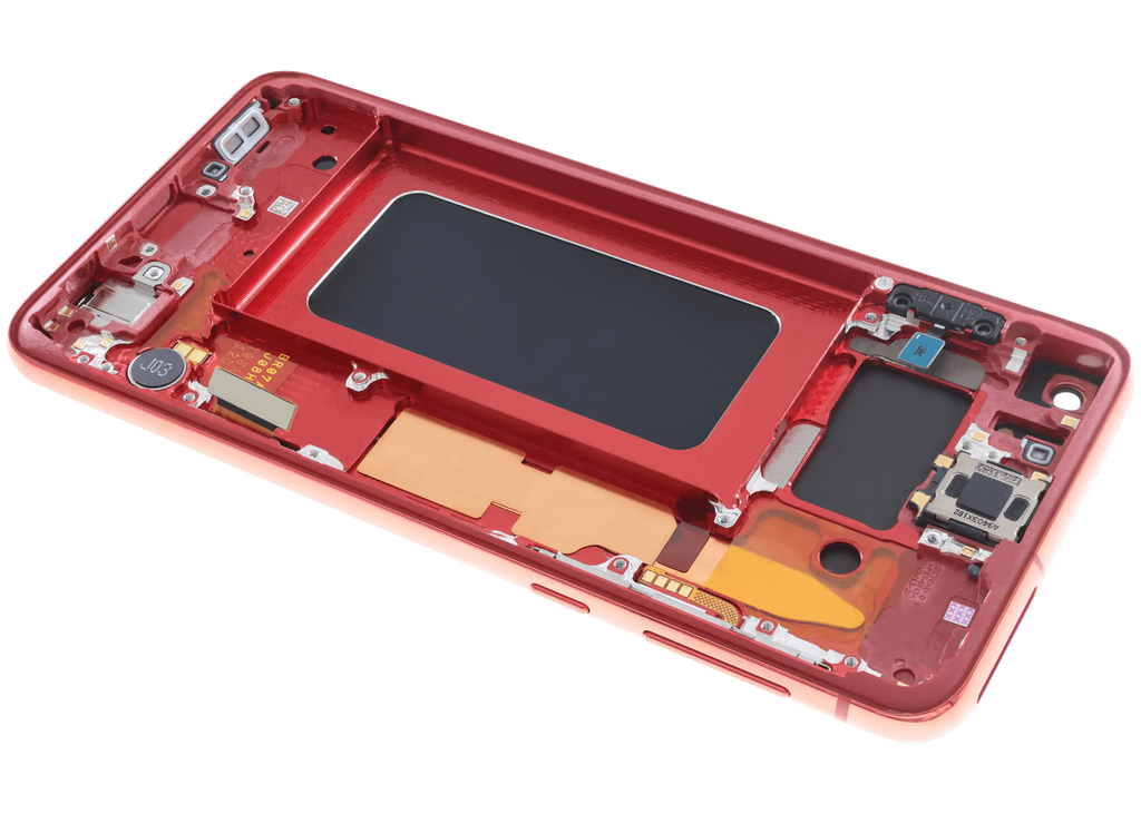 OLED-Display mit Rahmen für Samsung Galaxy S10E (Blemish: Qualität B) (Cardinal Red)