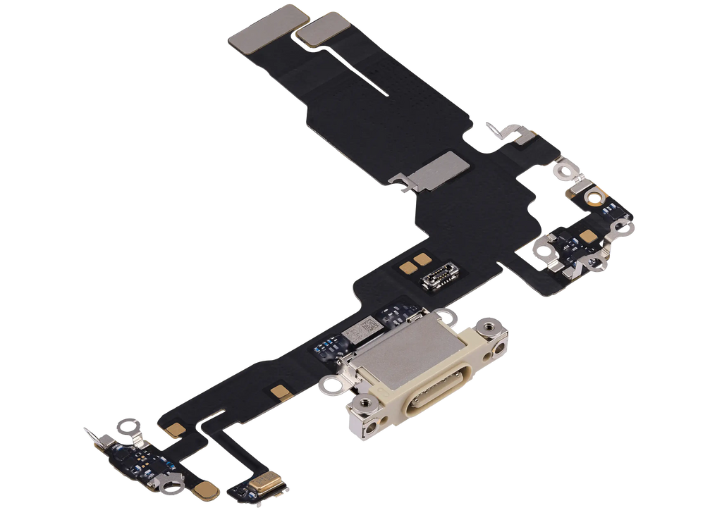 Ladebuchse-Flexkabel für iPhone 15 (OEM-Pull, gebraucht, Gelb)