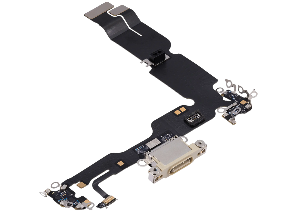 Ladebuchse Flex Cable für iPhone 15 Plus (gebrauchter OEM-Ausbau) (Gelb)