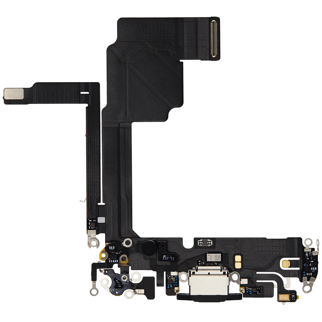 Ladebuchse Flex Cable für iPhone 15 Pro (gebrauchter OEM-Ausbau) (Schwarz Titanium)