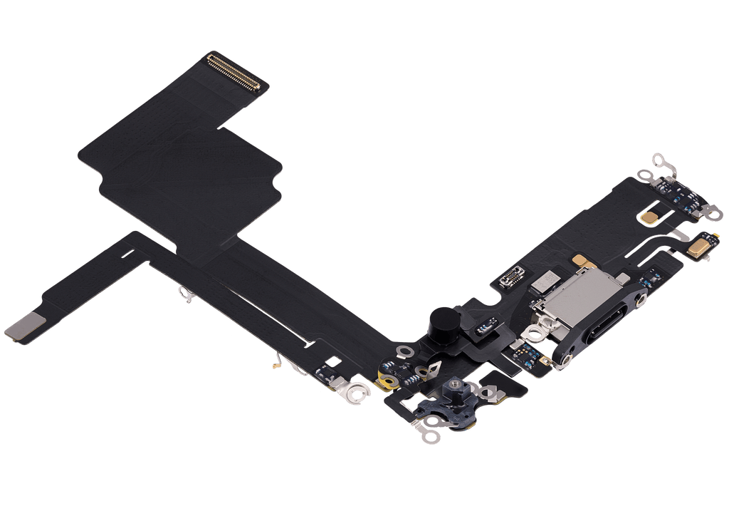 Ladebuchse Flex Cable für iPhone 15 Pro (gebrauchter OEM-Ausbau) (Schwarz Titanium)