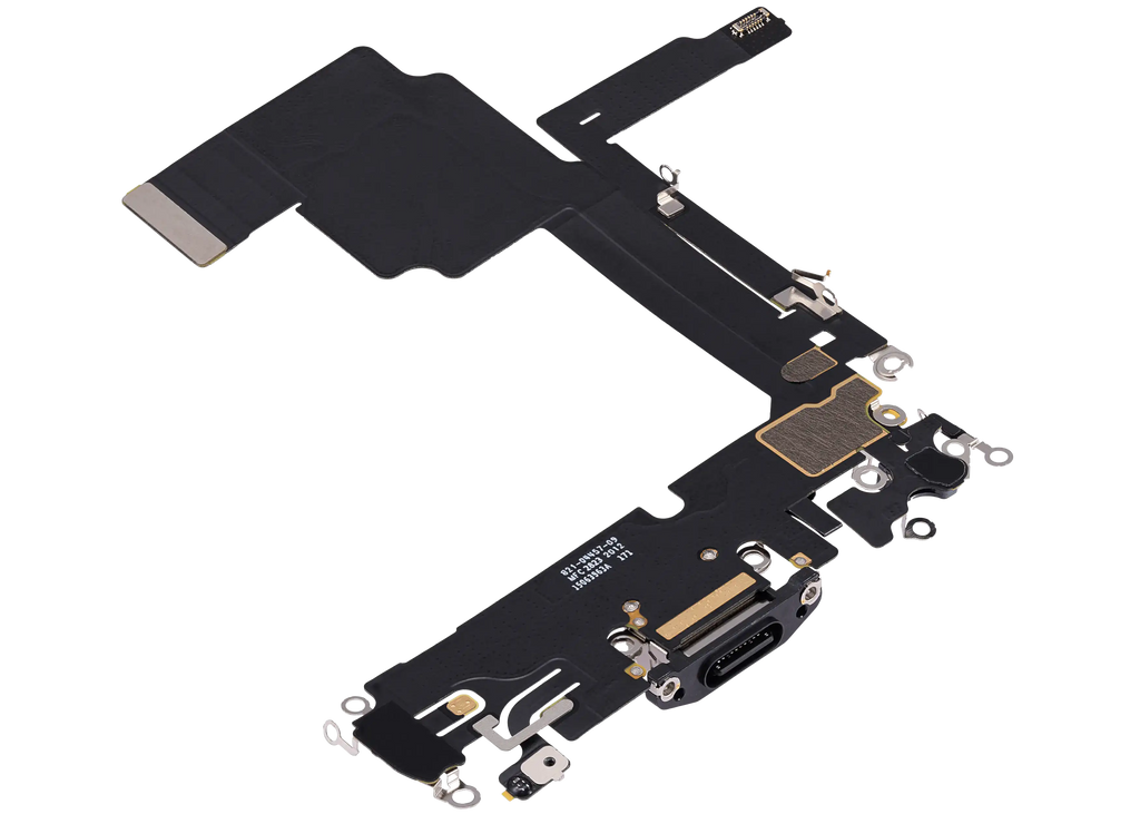 Ladebuchse Flex Cable für iPhone 15 Pro (gebrauchter OEM-Ausbau) (Schwarz Titanium)