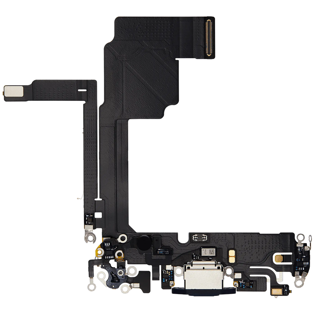 Ladebuchse Flex Cable für iPhone 15 Pro (gebrauchter OEM-Ausbau) (Blau Titanium)