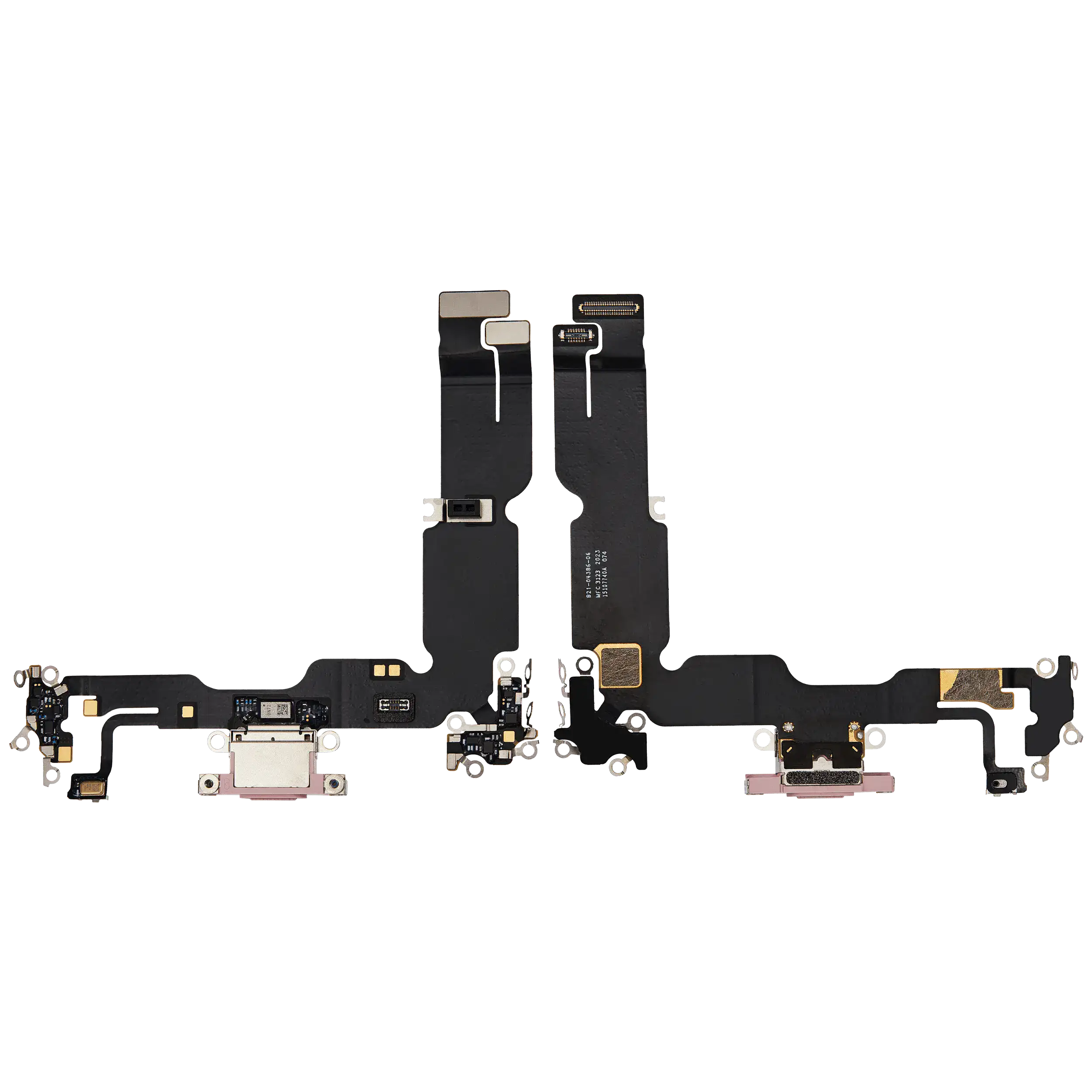 Ladebuchse Flex Cable für iPhone 15 Plus (gebrauchter OEM-Ausbau) (Pink)