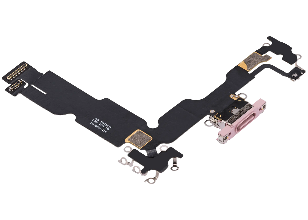 Ladebuchse Flex Cable für iPhone 15 Plus (gebrauchter OEM-Ausbau) (Pink)