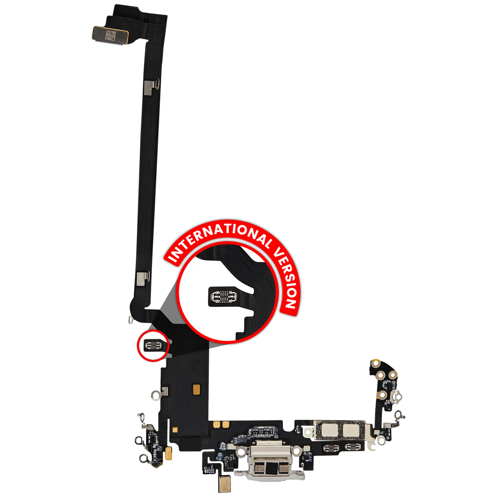 Ladebuchse Flex Cable für iPhone 17 Pro Max (gebrauchter OEM-Ausbau) (Internationale Version) (Silber)