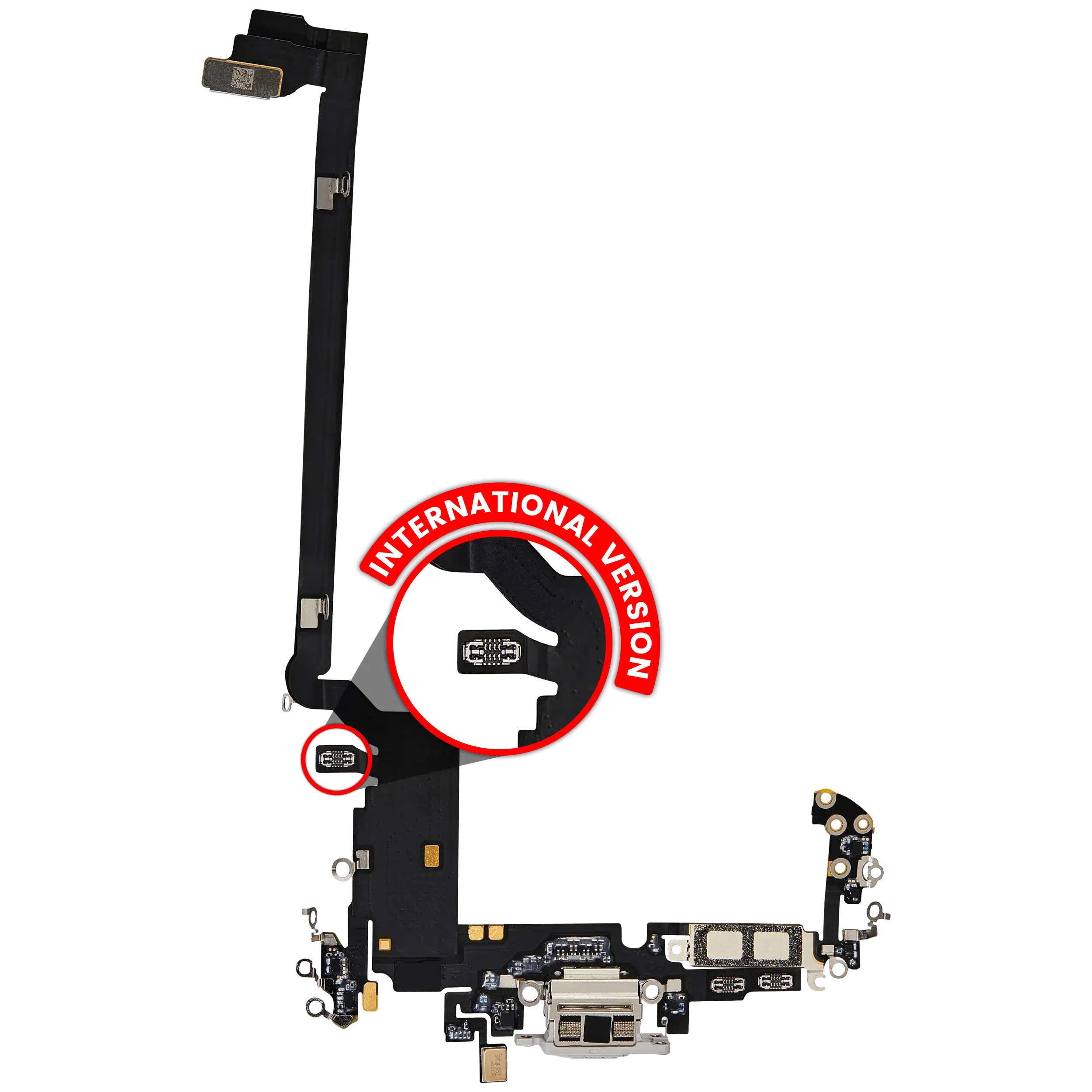 Ladebuchse Flex Cable für iPhone 17 Pro Max (gebrauchter OEM-Ausbau) (Internationale Version) (Silber)