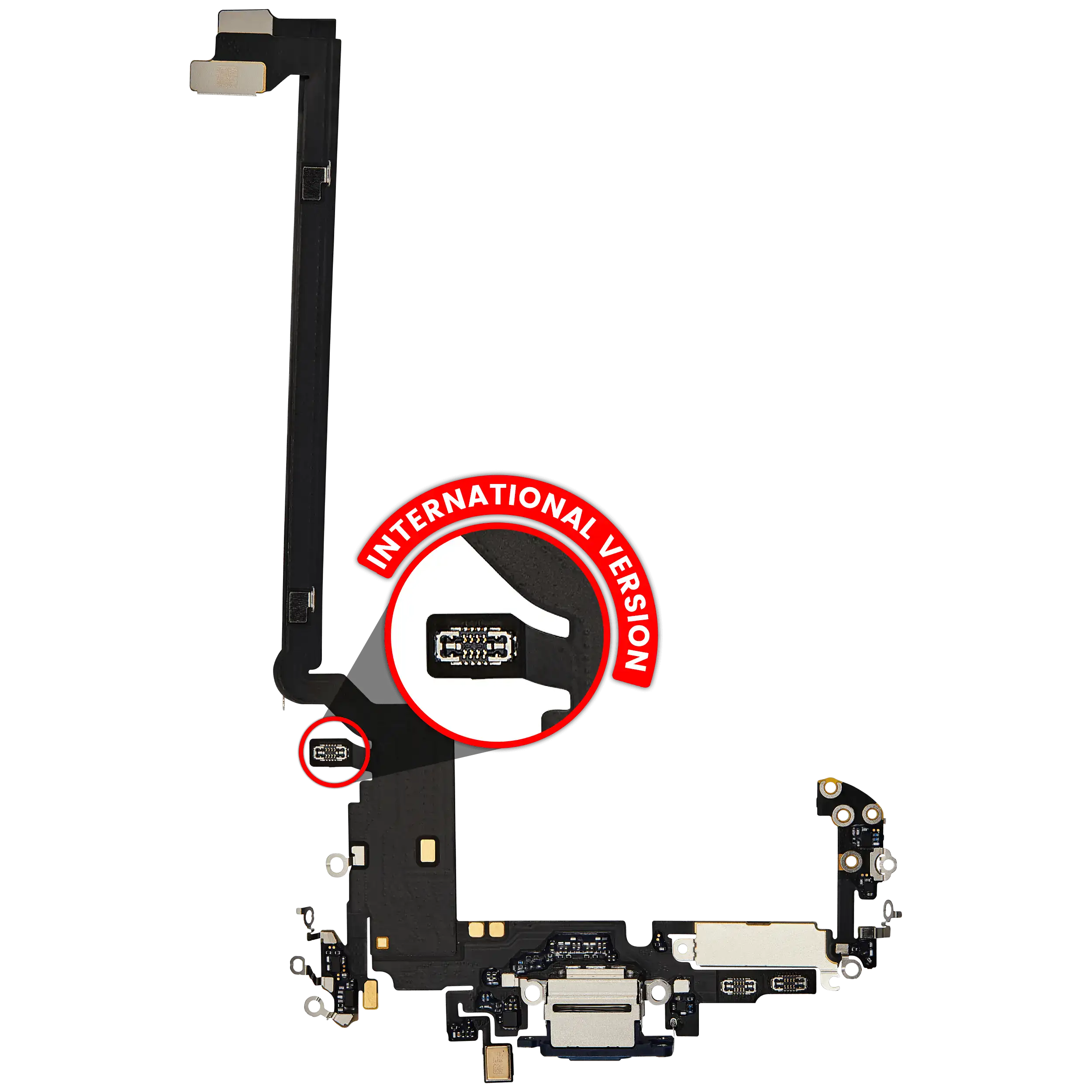 Ladebuchse Flex Cable für iPhone 17 Pro Max (gebrauchter OEM-Ausbau) (Internationale Version) (Deep Blue)
